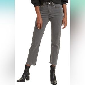 Levi’s Wedgie Straight Jeans Gray High Waisted